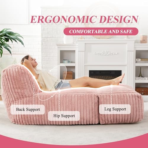 Hobestluk Large Bean Bag Chairs Sofa for Adults Giant BeanBag Couch Lounger