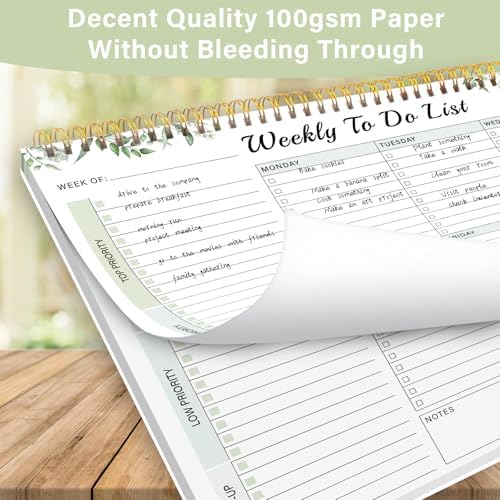TREES Weekly To-Do List Notepad, 52-Week Desk Planner Organizer, 8.5" x 11"