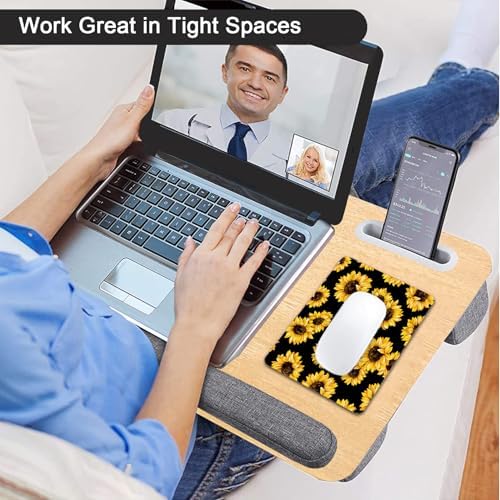 Small Mouse Pad, Mini Mouse Pad 6 X 8 Inch with Non-Slip Rubber Base for Keyboard Tray Laptops Wireless Mouse Home Office Travel, Washable & Portable (Sunflowers)
