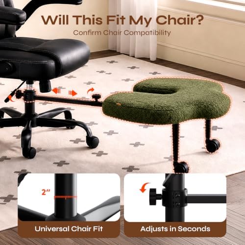 Pinmoco Adjustable Foot Rest for Office Chair, Under Desk Footrest, Green