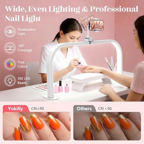Half Moon Light for Nail Desk: 180 ° Shadow-Free Arc Light For Manicurist