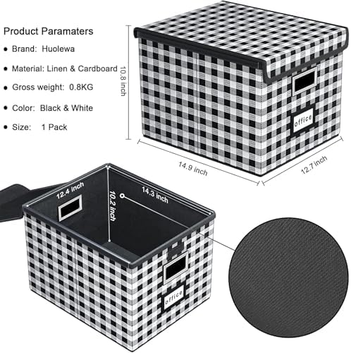 File Organizer Box with Lids, Collapsible File Folder Organizer