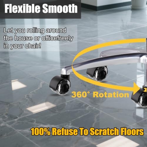 Office Chair Wheels 2" Roller Blade Rubber Chair Casters Replacement