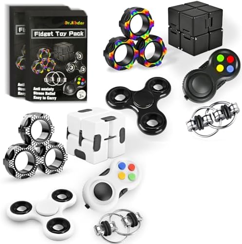Fidget Toys Adults Set Fidgets for Classroom Must Have Autism Sensory Pack Figette Cube ADHD Special Treasure Prize Tool Stress Relief Desk Cool Gadget for Kid Easter Basket Stuffers for Teen Boys