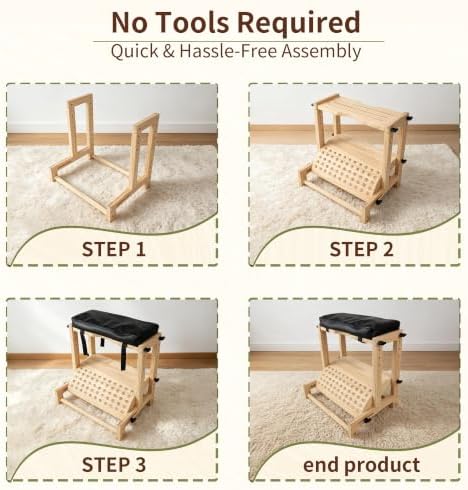 Adjustable Foot Rest Under Desk Ergonomic Wooden Leg Rest with Cushion