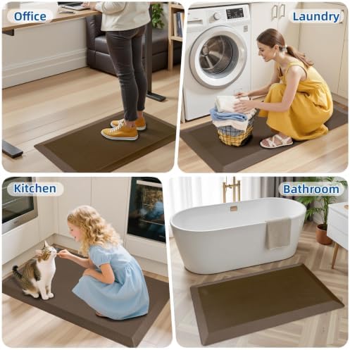 Tyrot Extra Thick Anti Fatigue Mat for Kitchen Floor, 20x32, Brown