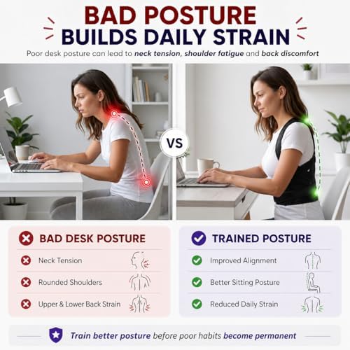 NEW 2026 Posture Corrector for Women & Men 2026 – Adjustable Back Brace for Daily Posture Support, Helps Improve Alignment & Reduce Slouching, Breathable Upper & Lower Back Lumbar Support for Office Work, Sitting & Daily Wear