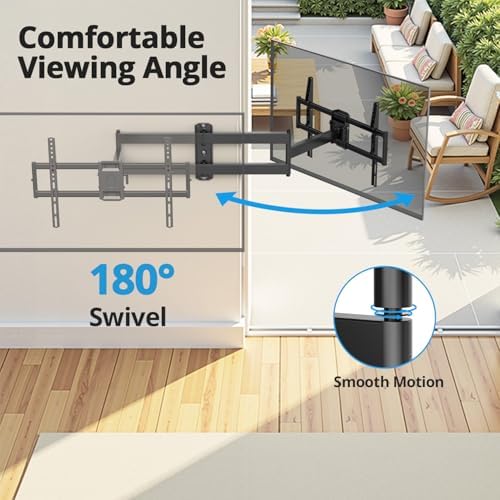 USX STAR Corner TV Wall Mount Long Arm Full Motion for 55 65 70 75 inch TVs
