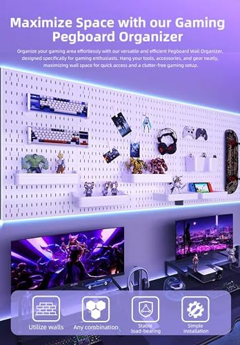 Pegboard Wall Organizer Kit, Modular Storage System, Black