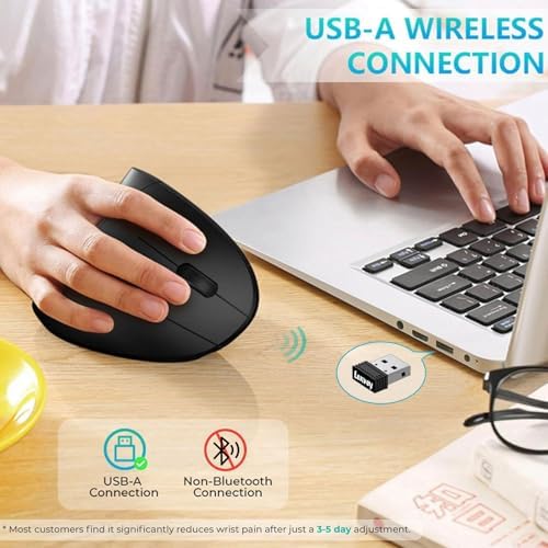 Lekvey Ergonomic Mouse, Rechargeable Vertical Wireless Mouse, Comfort Grip