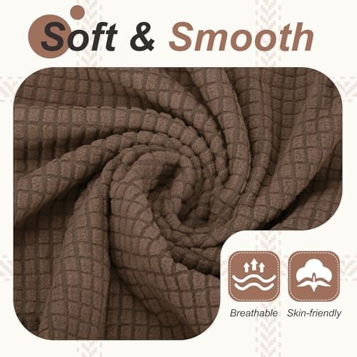 PATIKIL 1 Set Office Chair Cover, Desk Chair Cover Stretchable Universal Computer Seat Slipcover Large with Armrest Covers Zipper for Rolling Office Chairs Home Desk Seat, Dark Brown