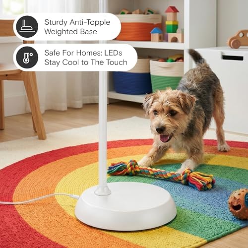 Brightech Litespan LED 2nd Edition Reading Floor Lamp with Cool, Soft & Warm White LED's - Built-in Dimmer - Adjustable Design Pivots in Any Direction - Energy Saving 12 Watts - Alpine White