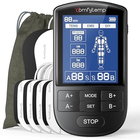 Comfytemp 3-in-1 TENS Unit Muscle Stimulator for Pain Relief, Rechargeable