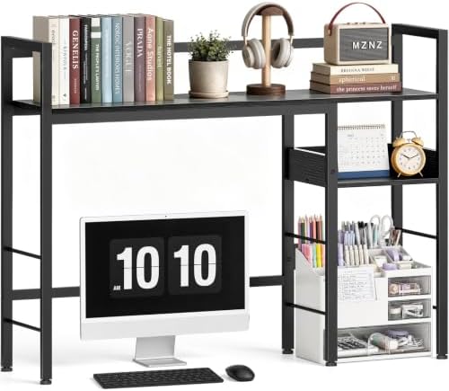 Desk Shelf, 38.6" Desk Hutch for Computer Monitor, Black