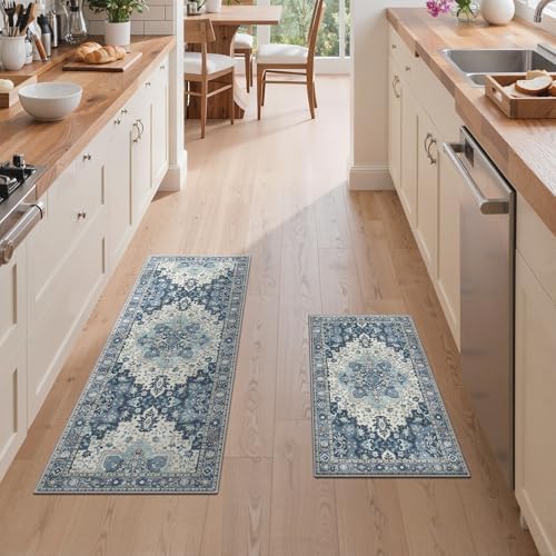 GENIMO Anti Fatigue Kitchen Mats for Floor 2PCS, Cushioned Standing Mats