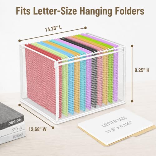 LEKETREE Mesh Hanging File Organizer Box for Desk, White 1 Pack