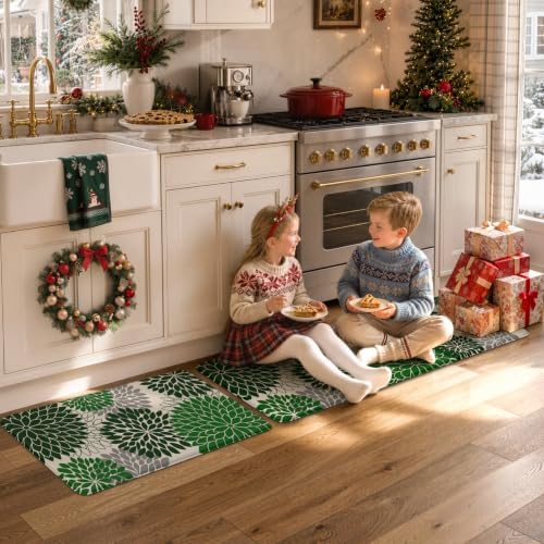 KIMODE Kitchen Mat Anti Fatigue Cushioned Kitchen Rugs Sets of 2 Decor