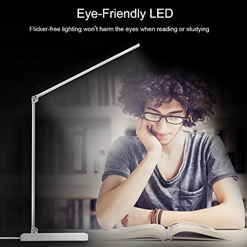 AFROG Multifunctional LED Desk Lamp with USB Charging Port, 5 Lighting Modes,5 Brightness Levels, Sensitive Control, 30/60 min Auto Timer, Eye-Caring Office Lamp，8W，5000K