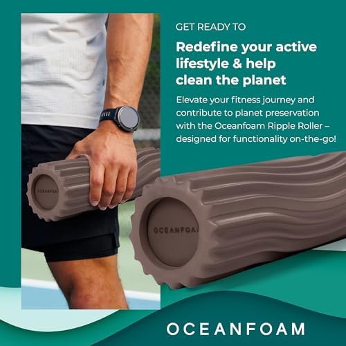 Oceanfoam Ripple Roller - Small Foam Roller for Physical Therapy (Espresso)