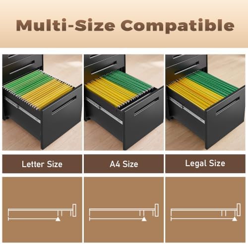 Guizeeopo Fully Assembled Home Office File Cabinet with Lock