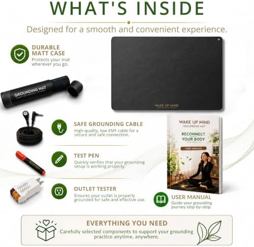 Grounding Mat for Bed & Feet, Conductive Earthing Pad for Home