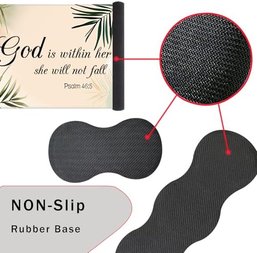 Keyboard Wrist Rest and Mouse Pad with Wrist Support Set Ergonomic Coaster,Memory Foam,Easy Typing Pain Relief,Large XL Desk Mat 31.5"x 11.8",Matcha Green Plant Abstract Bible Verse Psalm 46-5