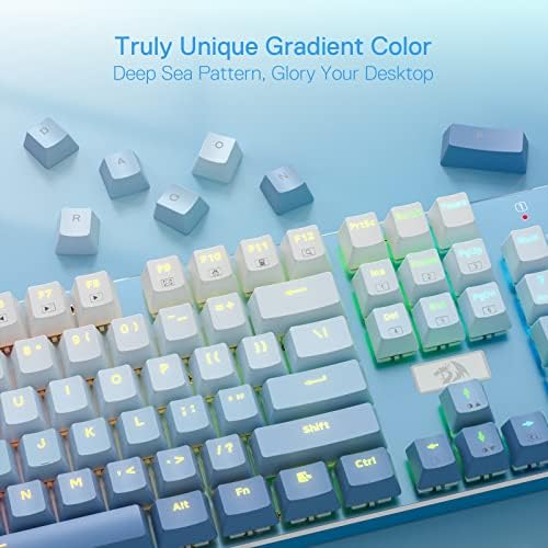 Redragon K556 Wired RGB Mechanical Gaming Keyboard, 104-Key Aluminum Board