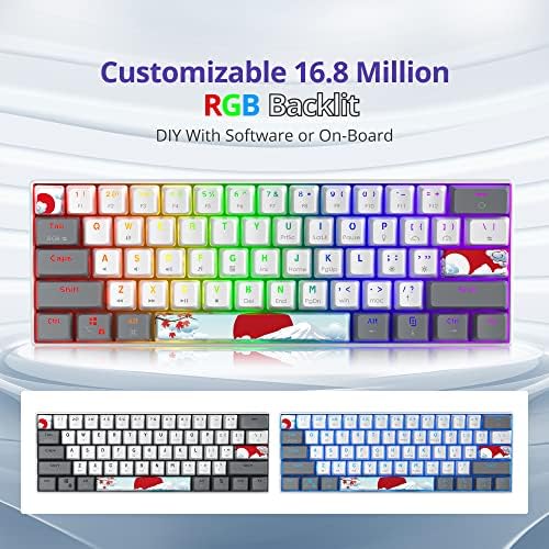 Owpkeenthy RGB Mechanical Keyboard 60 Percent Red Switches