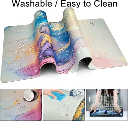 4 in 1 Mouse Pad Set with Wrist Rest for Keyboard,Desk Mat,Coaster-Marble