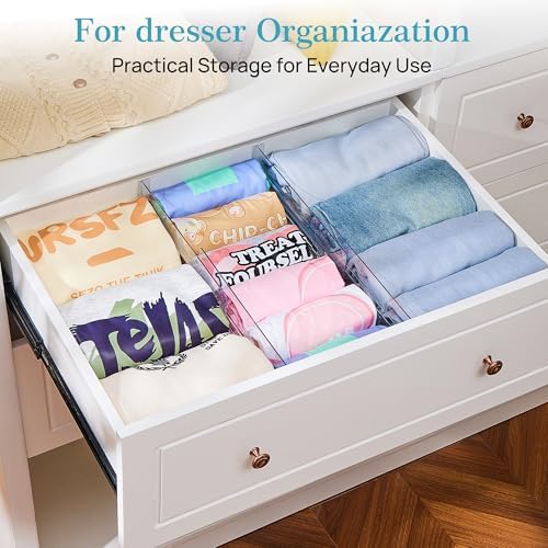 Vtopmart 4" High Drawer Dividers for Clothes, 13"-22" Adjustable, 8 pack