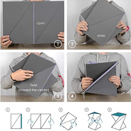 DesignNest Levit8 Portable Standing Desk Work Station Foldable Sit to Stand Laptop Riser, Easy flat to Raised surface Converter, Origami home, office Travel (Medium)