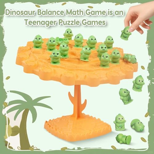 Dinosaur Balance Tree Game, Two-Player Balance Board Game, Balance Game Tree Interactive Desktop Game for Friends and Holiday Party Gifts