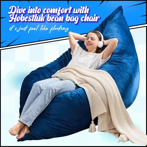 Hobestluk Adult Bean Bag Chair 3 in 1 Convertible Large Bean Bag Sofa