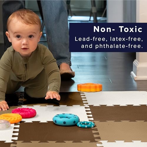 We Sell Mats Interlocking Foam Floor Tiles - 3/8" Thick Brown/Tan 18-Pack