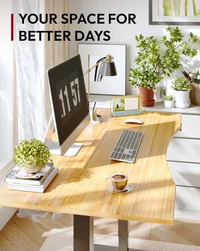 SANODESK Solid Bamboo Dual Motor Standing Desk, 220 lbs, 72×30
