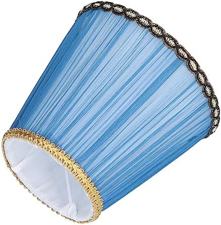 3 Pack Cloth Lamp Shade Clip On Lampshade for E14 Candle Bulb Chandelier Wall Light Table Lamp Indoor Decor Dark Blue (Clip-on-dark blue)