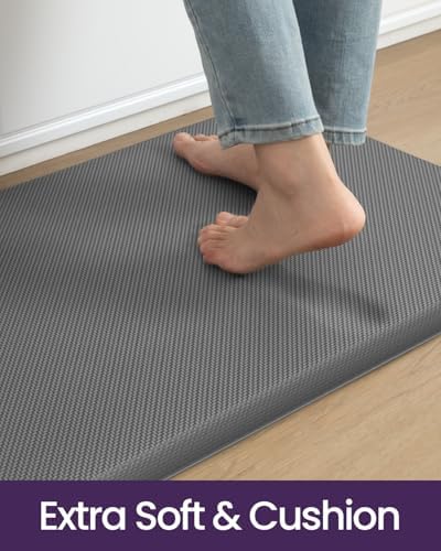 DEXI Anti Fatigue Kitchen Floor Mat Cushioned Standing Runner 39x20, Grey