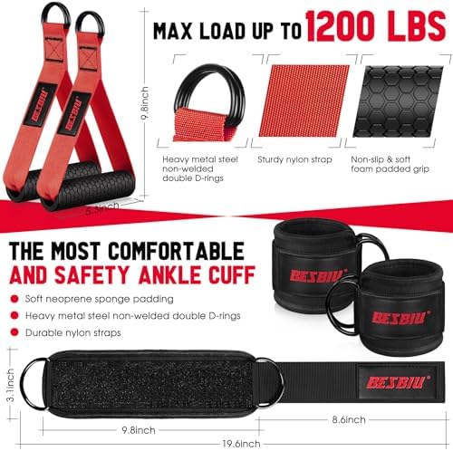 Heavy Resistance Bands for Working Out, 300lbs/360lb/420lb Exercise Bands Workout Bands with Handles, Door Anchor, Ankle Straps, Home Gym Workout Equipment for Men Fitness Strength Training Stretching