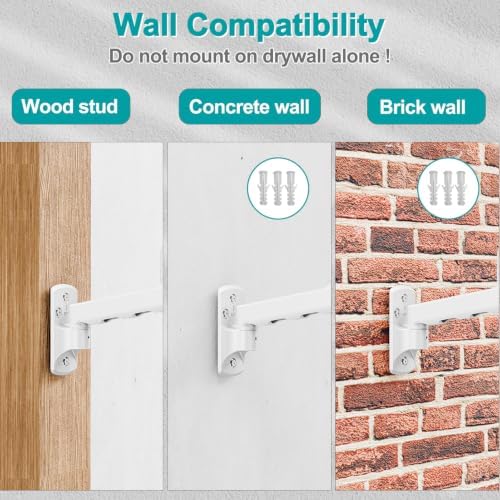 MOUNT PRO Single Monitor Wall Mount for 13 to 32 Inch Computer Screens, Height Adjustable Wall Mount Monitor Arm Holds Up to 19.8lbs, Full Motion Wall Bracket, VESA Mount 75x75, 100x100, White