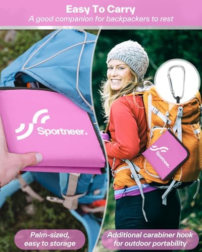 Sportneer Sitting Pad, Lightweight Waterproof Folding Seat Pad for Backpacking, 15.75'' x 15.75'' Portable Camping Seat Mat for Hiking, Picnics & Outdoor Use