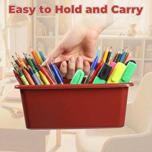 Kathfly 8 Pack Classroom Caddy Organizer with Handle Bulk, Deep Color