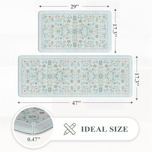 KIMODE Anti Fatigue Mats for Kitchen Floor,Cushioned Kitchen Rugs Sets of 2
