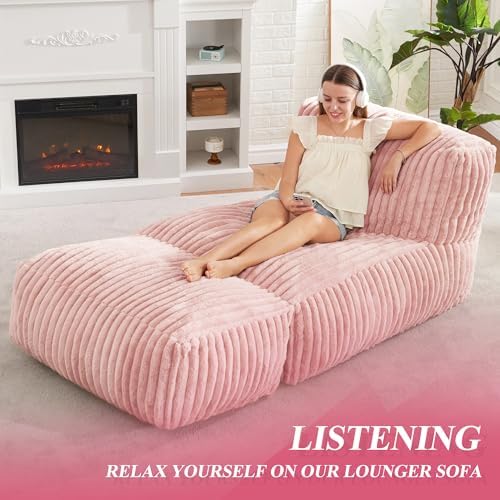 Hobestluk Large Bean Bag Chairs Sofa for Adults Giant BeanBag Couch Lounger