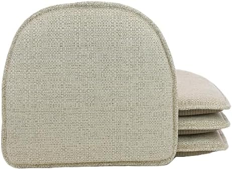 Klear Vu Raindrop The Gripper Non Slip Chair Cushions, Soft & Comfortable Seat Pad, Sitting Pillow for Kitchen, Dining or Office, 4 Count (Pack of 1), Linen