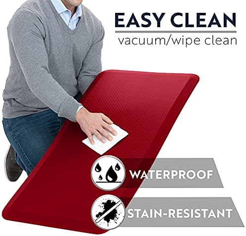KANGAROO Cushioned Anti Fatigue Kitchen Mats for Floor, 20x39 Red