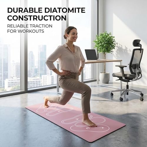 27.5 * 17.8inch Squat Mat with Foot Position, Guided Training Pad for Proper Form, Home Gym Equipment for Leg Workouts, Compact Exercise Mat for Squats and Core Training