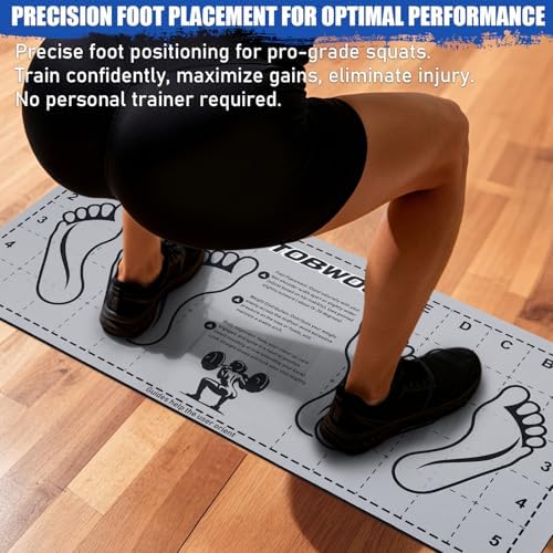 Non-Slip Squat Mat with Foot Position, Pro-Grade Exercise Mat