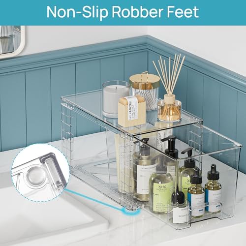 Vtopmart Clear Stackable Storage Drawers, 8 Pack Mixed Organizer Set