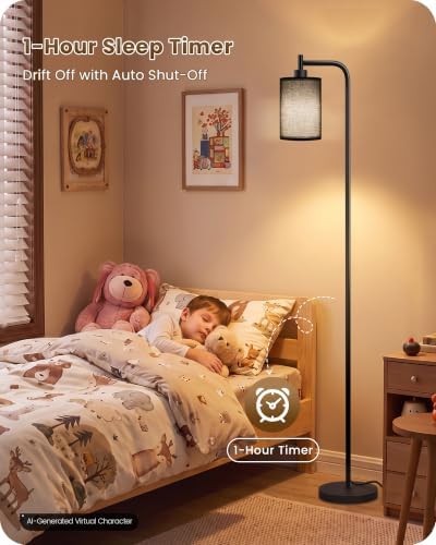 Dimmable Floor Lamp for Living Room with Remote & 10W Bulb