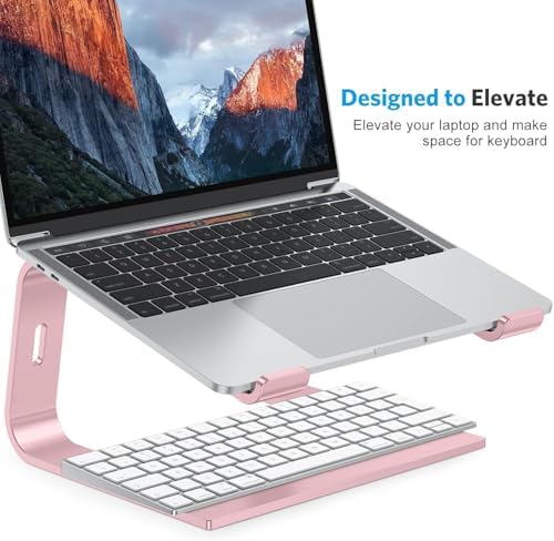 OMOTON Laptop Stand, Detachable Mount for MacBook Air/Pro Dell HP Rose Gold